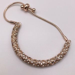 Gold Tone / Plated Bracelet Made with Swarovski Crystals